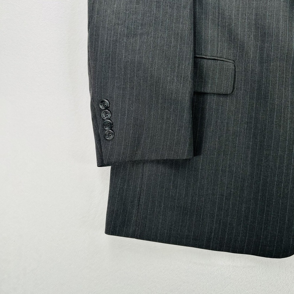 Hart Schaffner Marx Suit Jacket Mens 44R Gray Pinstripe Classic Fit Two Button - Picture 9 of 16